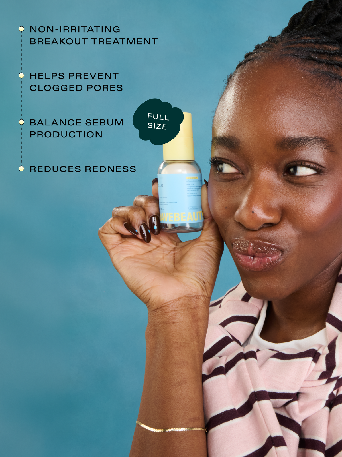 Oil La La is a non-irritating breakout treatment, helps prevent clogged pores, balances sebum production, and reduces redness.